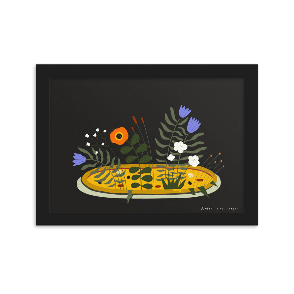 Framed Pizza fiori Print
