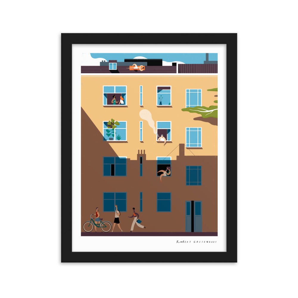 Hinterhof Sommer Framed matte paper Print