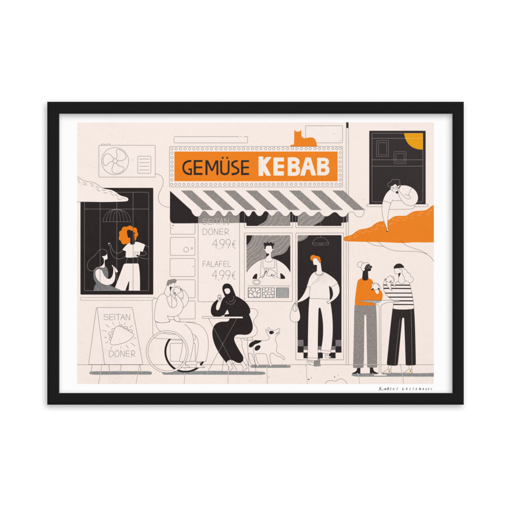 Framed Veggie Döner Print