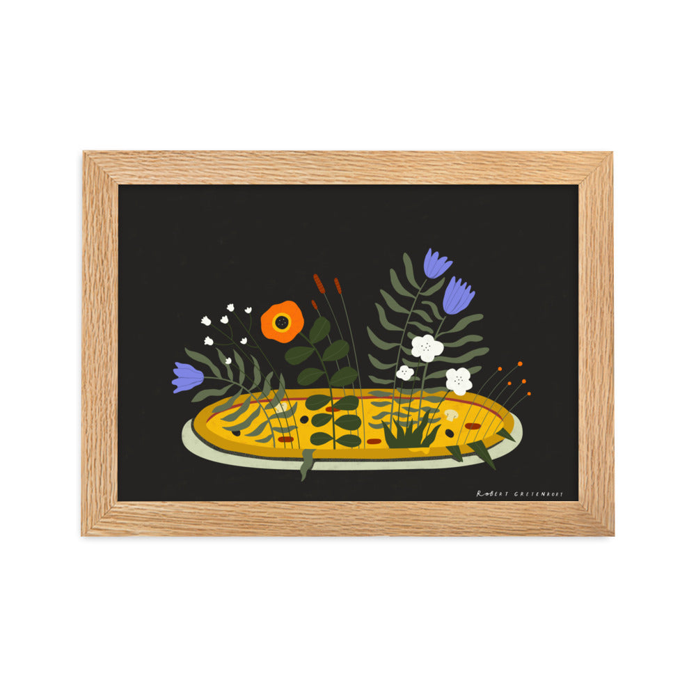 Framed Pizza fiori Print