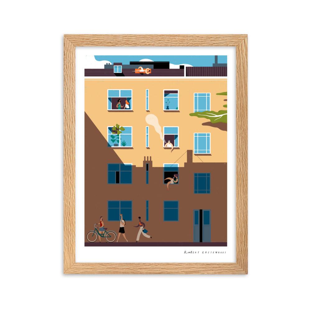 Hinterhof Sommer Framed matte paper Print