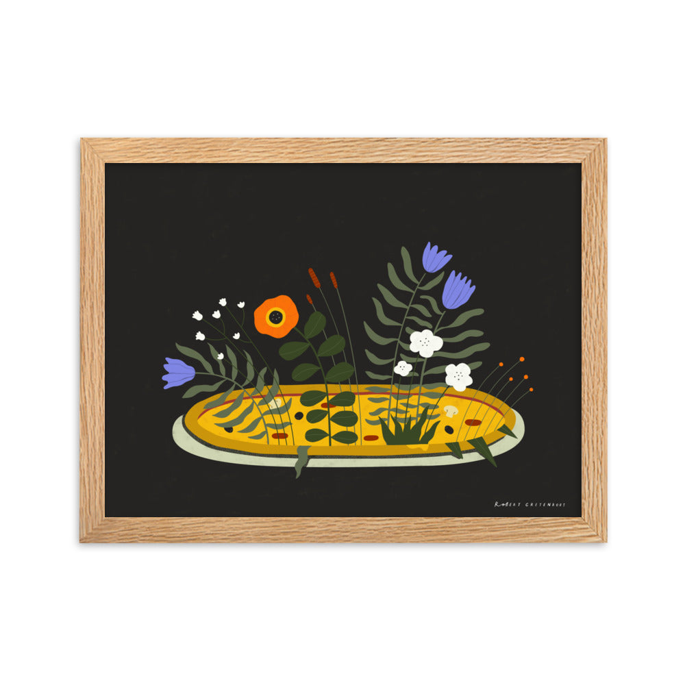 Framed Pizza fiori Print