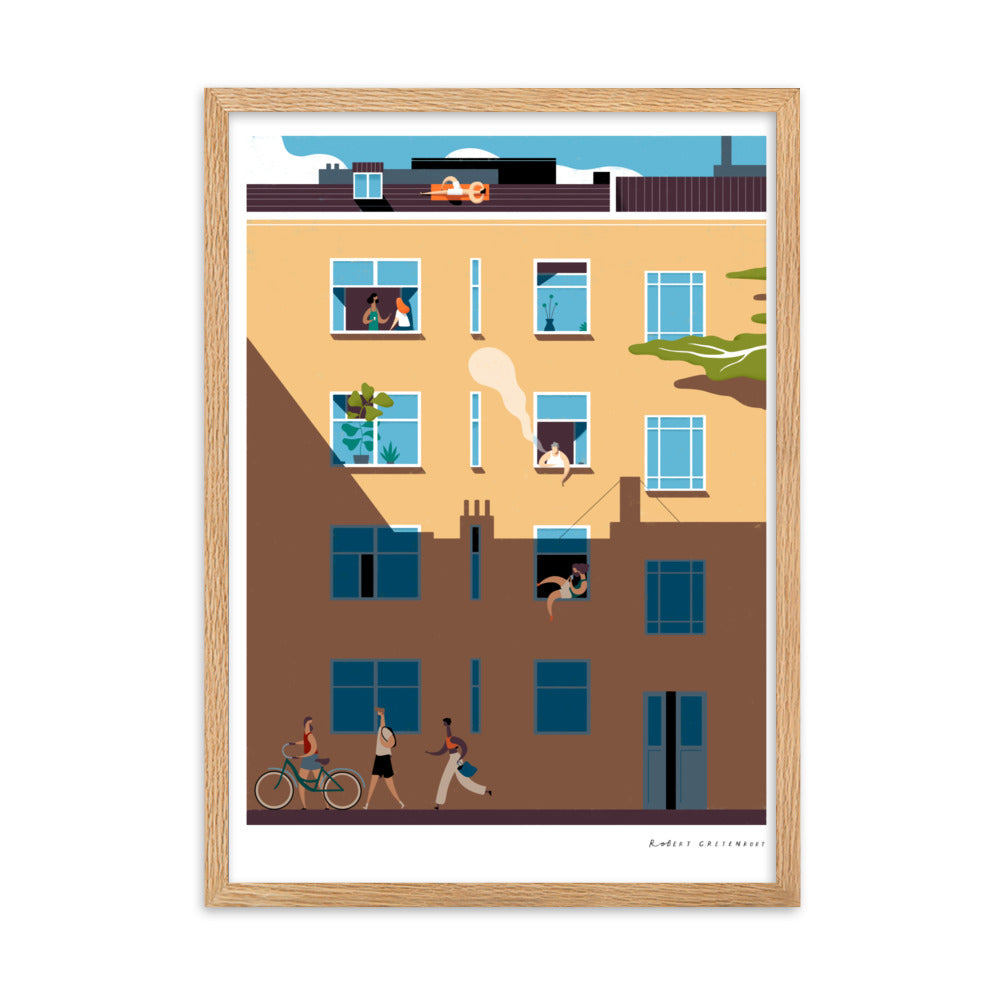 Hinterhof Sommer Framed matte paper Print