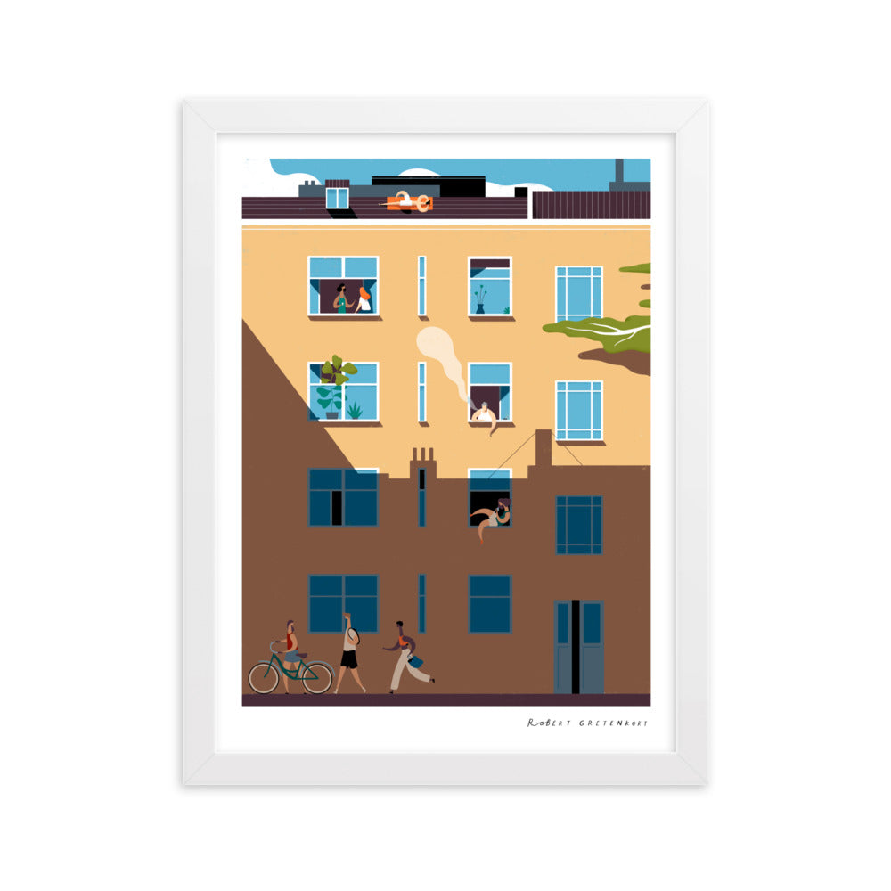 Hinterhof Sommer Framed matte paper Print