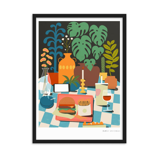 Framed Candlelight dinner Print