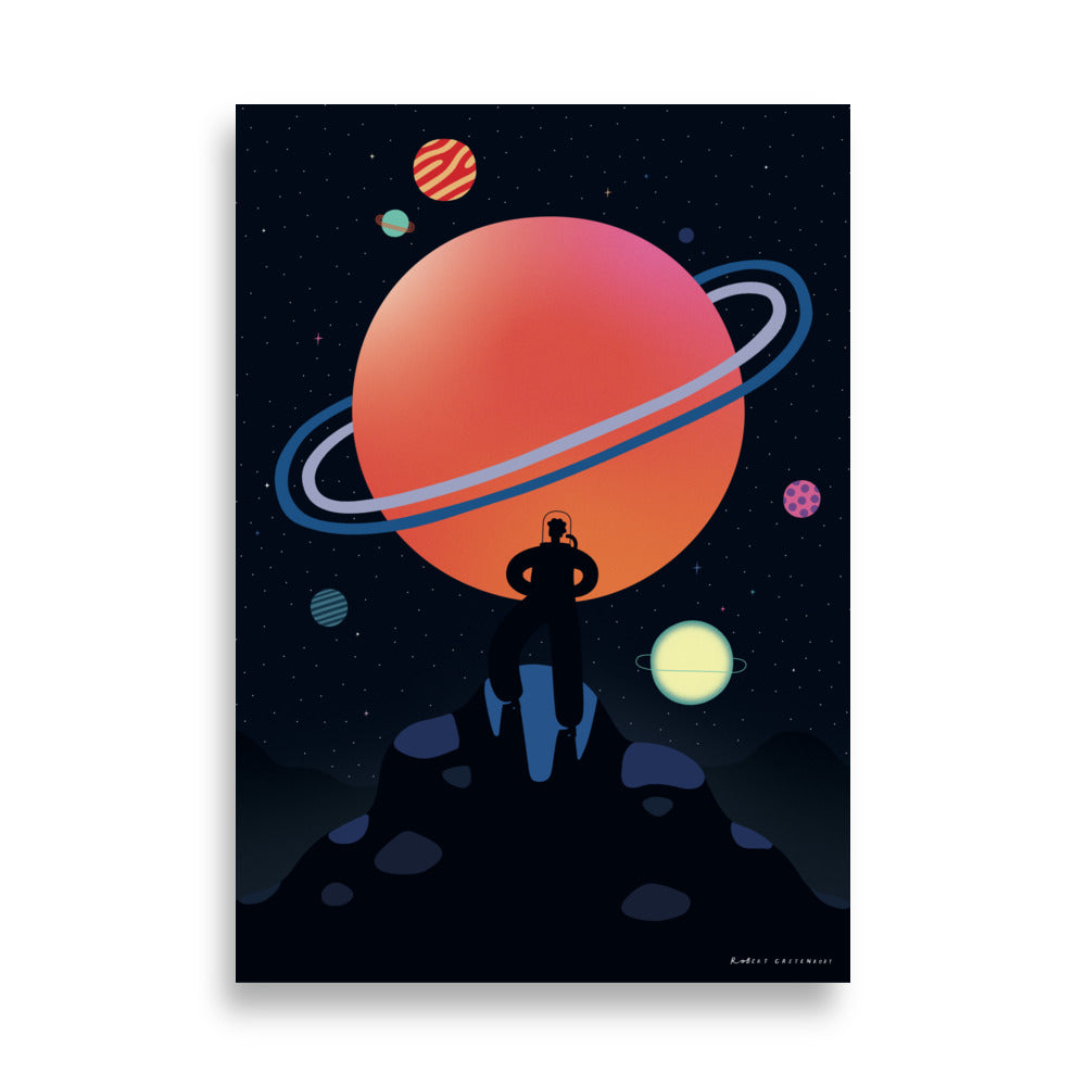 Space romantic Print