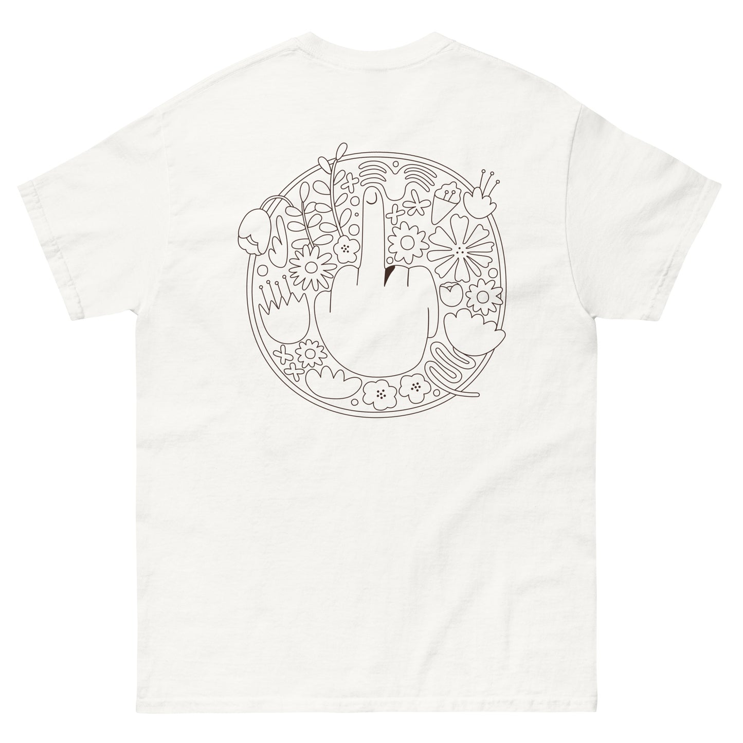 Flower finger Unisex t-shirt