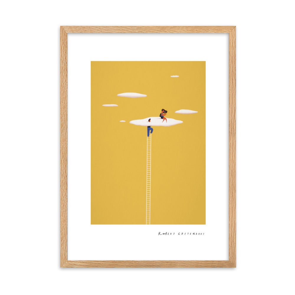 Framed Head in the clouds Prints