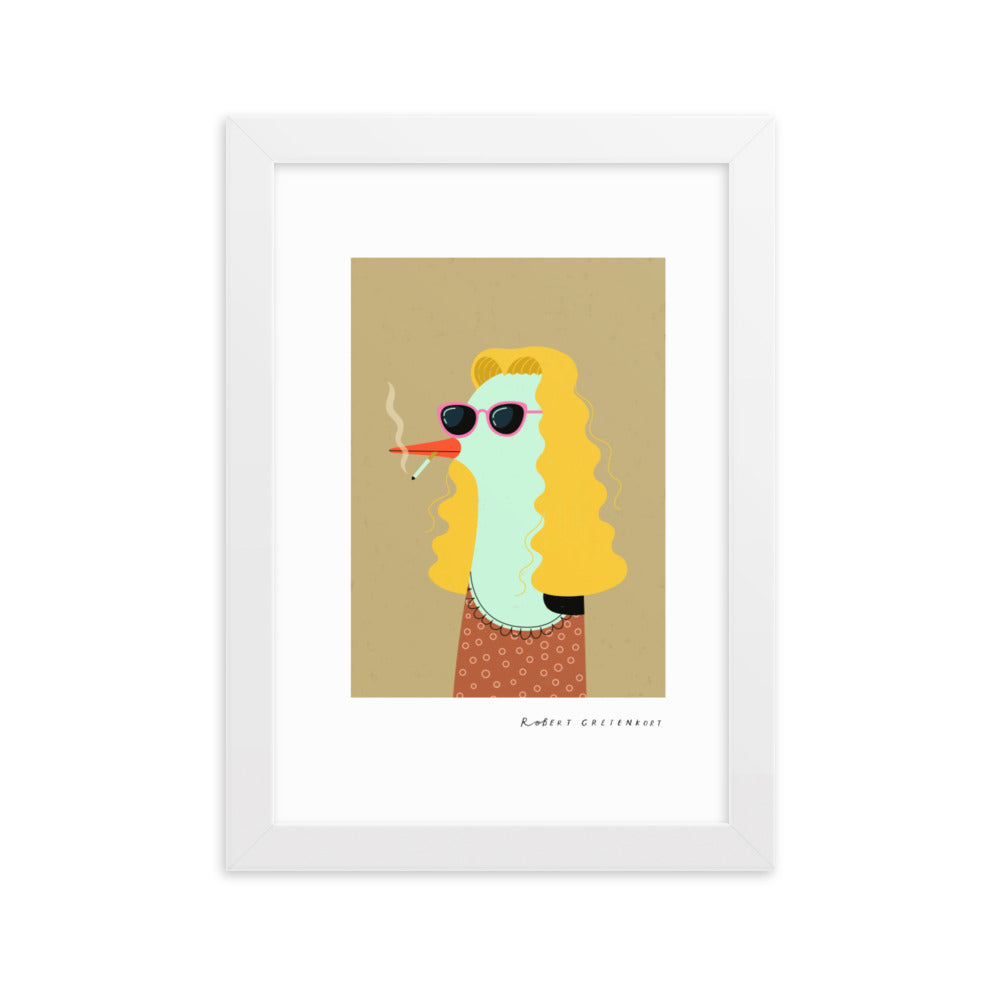Framed Undercover bird Print