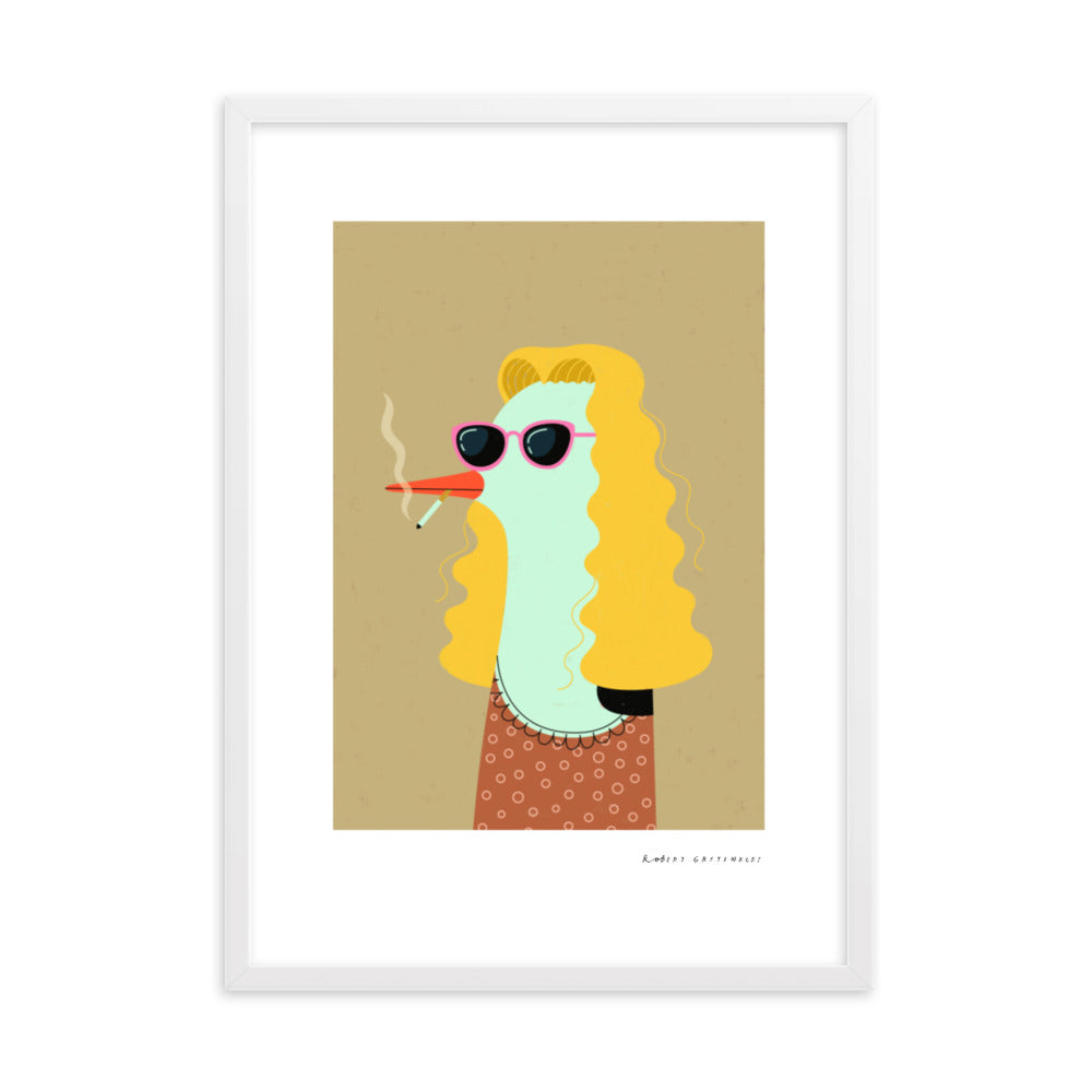 Framed Undercover bird Print